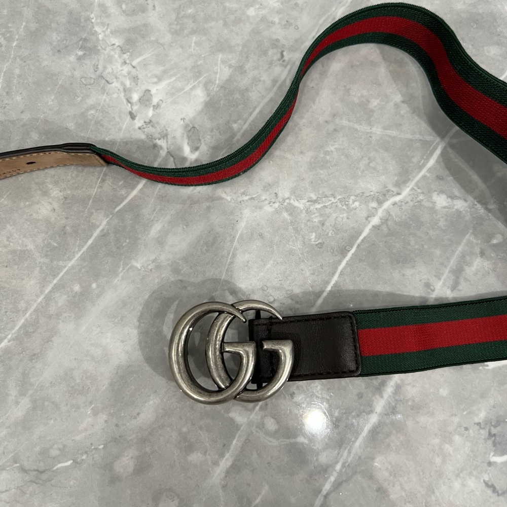 Gucci Kids GG Leather-Trimmed Belt